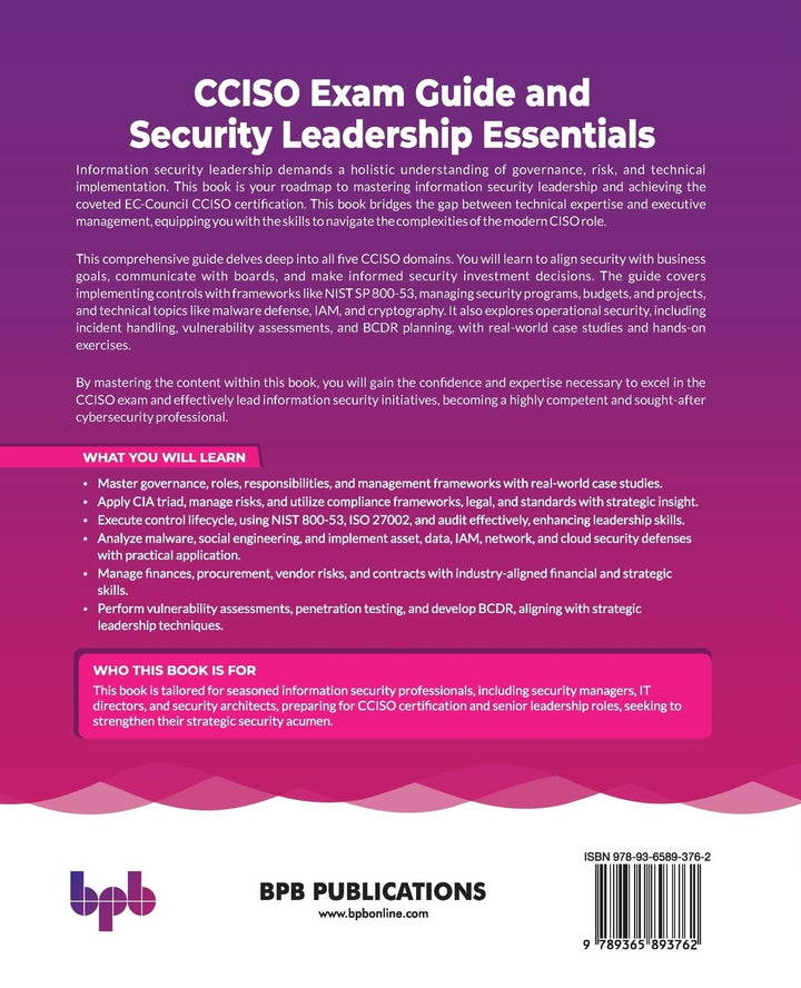 CCISO Exam Guide and Security Leadership Essentials: Essential strategies for today&