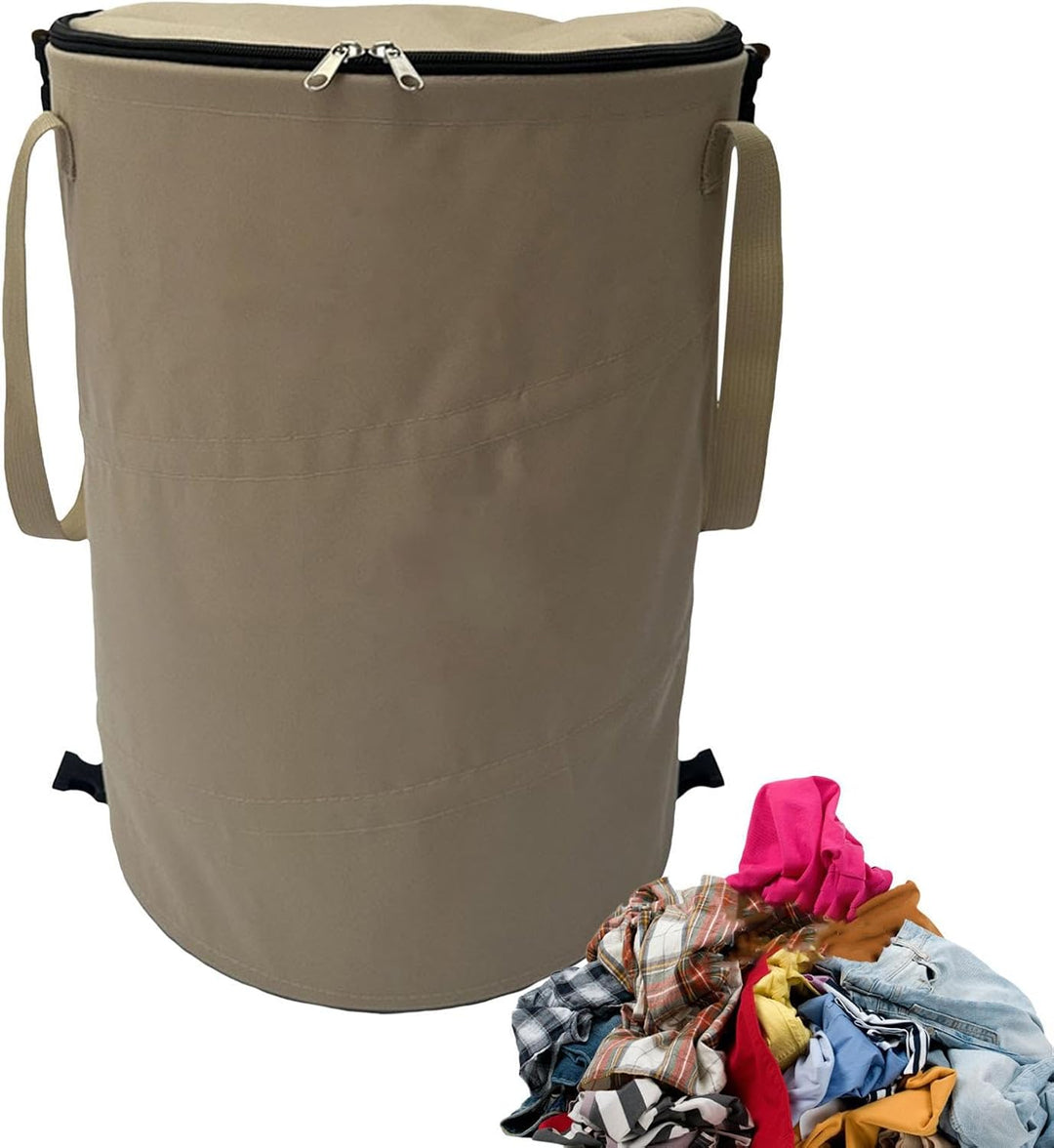 Generisch Beige 34x40 cm 37l Müllsackständer Faltbarer Camping Mülleimer Mit Verschliessbarem Deckel
