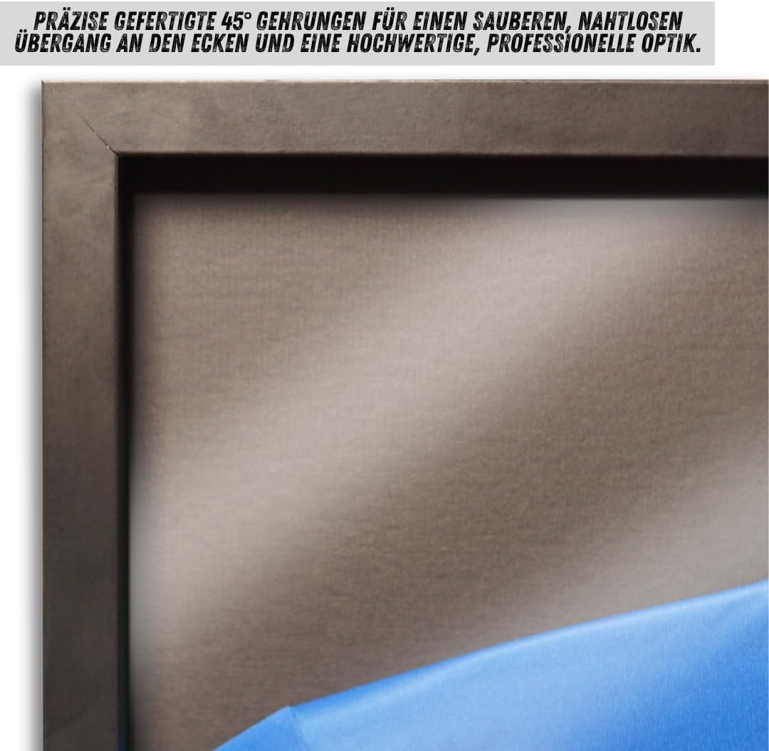 Trikotrahmen 63x83 cm mit Trikot Bügel Schablone TrikotFrame | Bilderrahmen schwarz MDF-Holz mit Acr