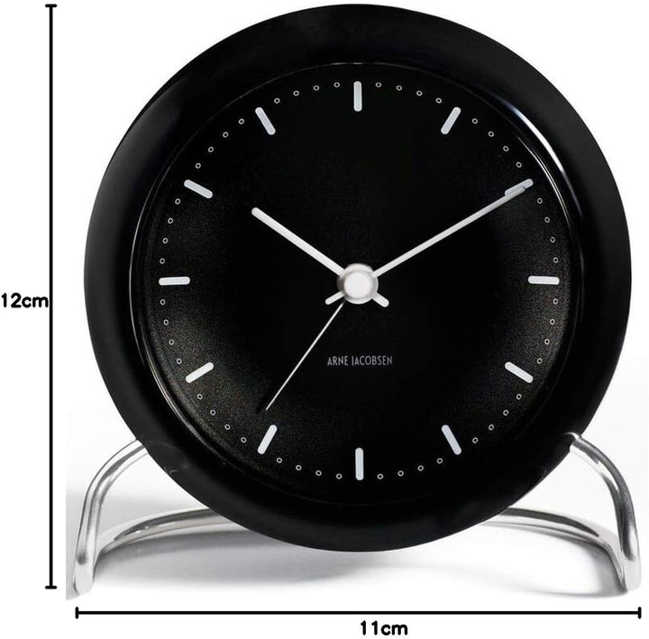 Arne Jacobsen Tischuhr 11cm Schwarz, 11cm Schwarz