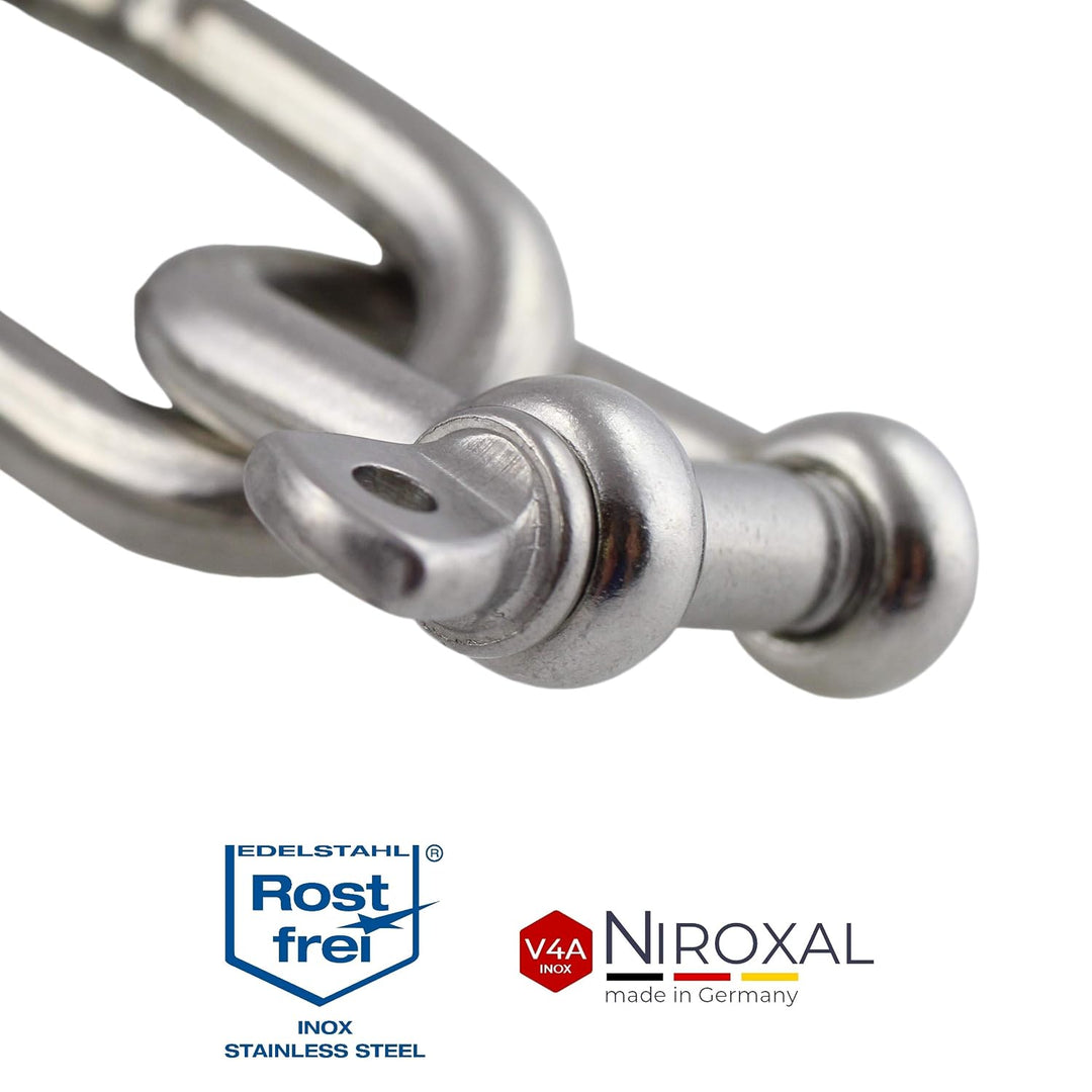 50 Stueck 5-mm Edelstahl Rund-Scheakel aus V4A kurze gerade robuste Form Bruchlast 1.000 kg Schäkel