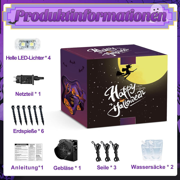 Danxilu 3M Grosse Halloween Aufblasbar Alien Leuchtendem UFO Aussendekoration 10FT Alien, 10FT Alien
