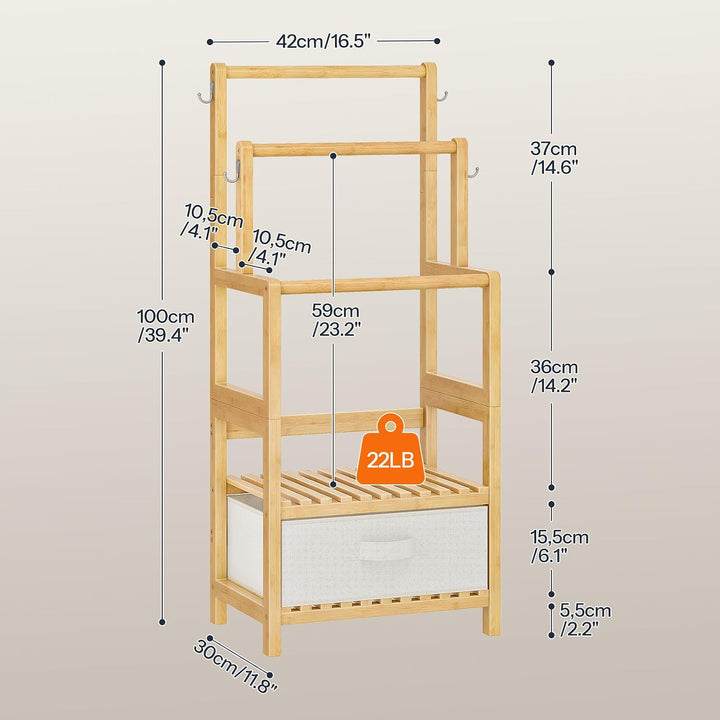 HOOBRO Handtuchleiter, freistehender Handtuchständer aus Bambus EYL22LB01