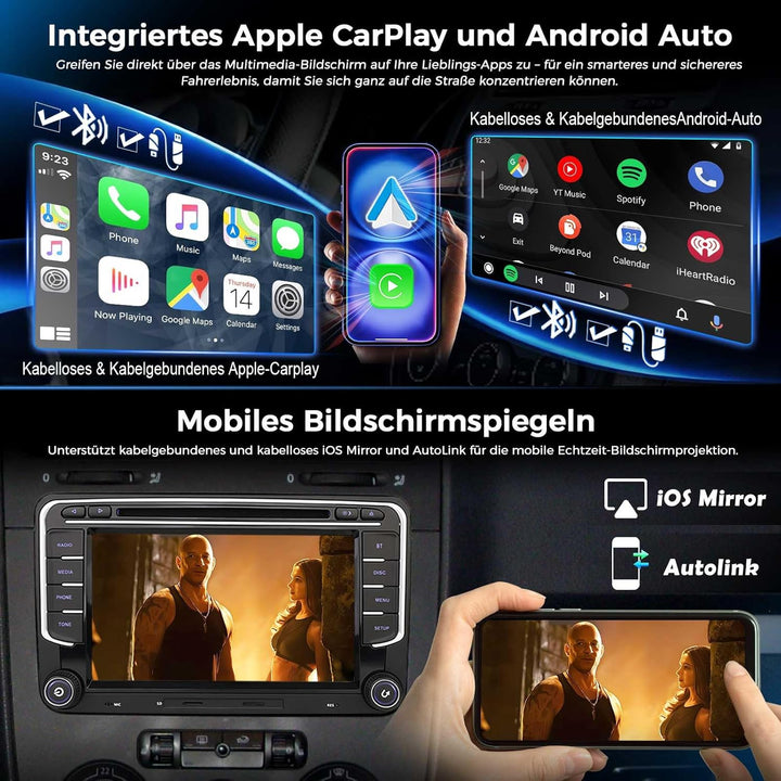 Erisin 9 Zoll 8-Kern 4GB RAM+64GB ROM Android 14 Autoradio Bluetooth mit GPS Navigation Für Skoda Oc