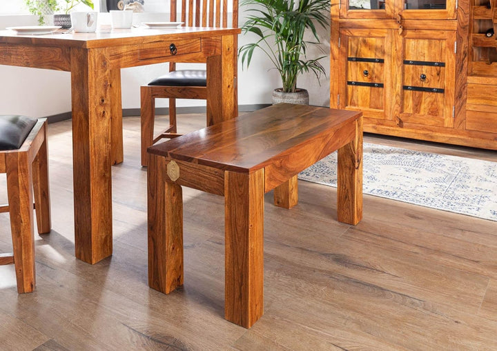 MASSIVMOEBEL24.DE Akazie Massivmöbel Bank 80x35 Honig Holz massiv Möbel Oxford 