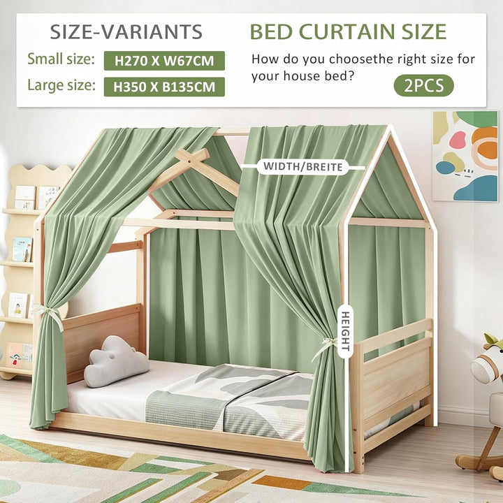 Hausbett Himmel, 2 Stück Betthimmel Hausbett Musselin, Baldachin Kinderzimmer Stoffhimmel für Hausbe
