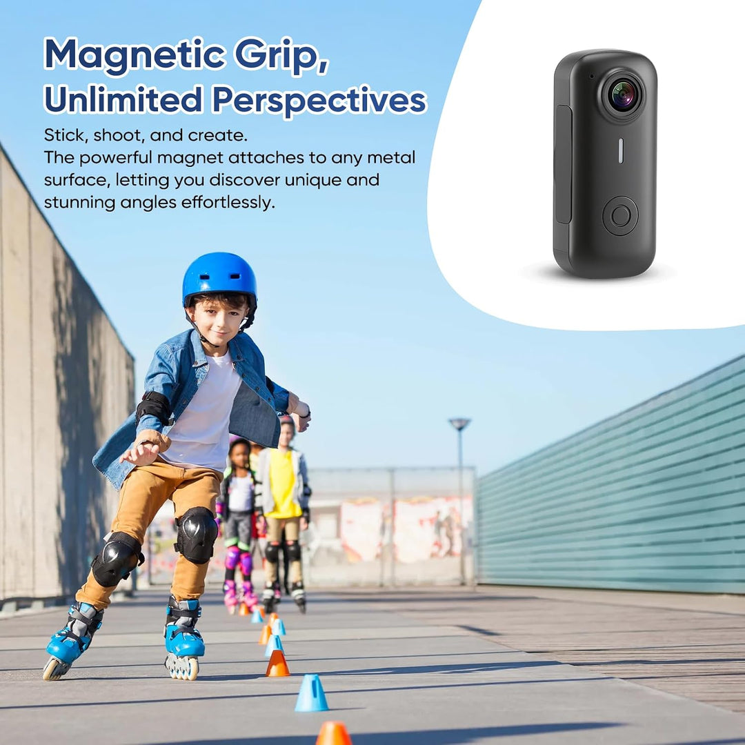 Body Cam, Magnetische POV Action Kamera, 2,7K HD tragbare Bodycam mit 180° drehbarem Objektiv, EIN-k