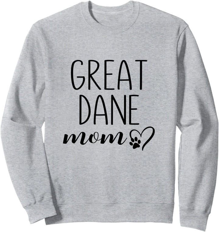 Dog Paw Print Heart Great Dane Mom Sweatshirt