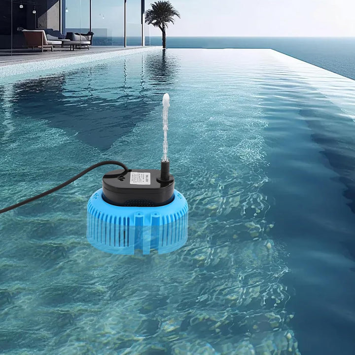 75W Mini Schmutzwasser Tauchpumpe Poolabdeckpumpen max. Fördermenge 3000 l/h mit 3 Düse, 5m Schlauch
