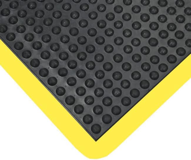 Vivol Ergonomische Arbeitsplatzmatte 90x120 cm - Schwarz mit Gelb Anti Ermüdungsmatte - 15mm Noppen