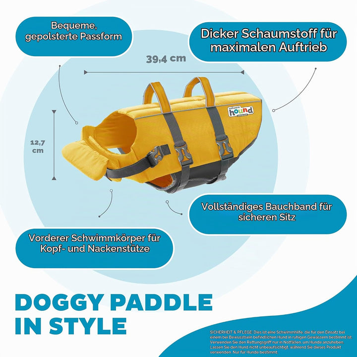 Outward Hound Granby Splash Yellow Hundeschwimmweste, Grösse M gelb Medium, gelb Medium (Chest Girth