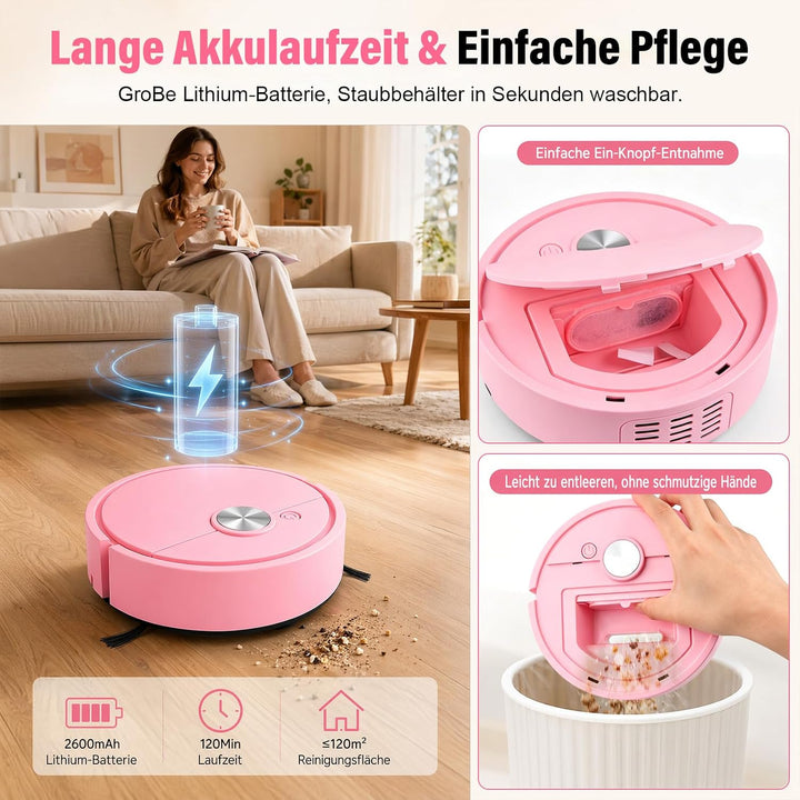 Yizemay Mini Saugroboter, Kleiner Automatischer Staubsaugerrobote, C