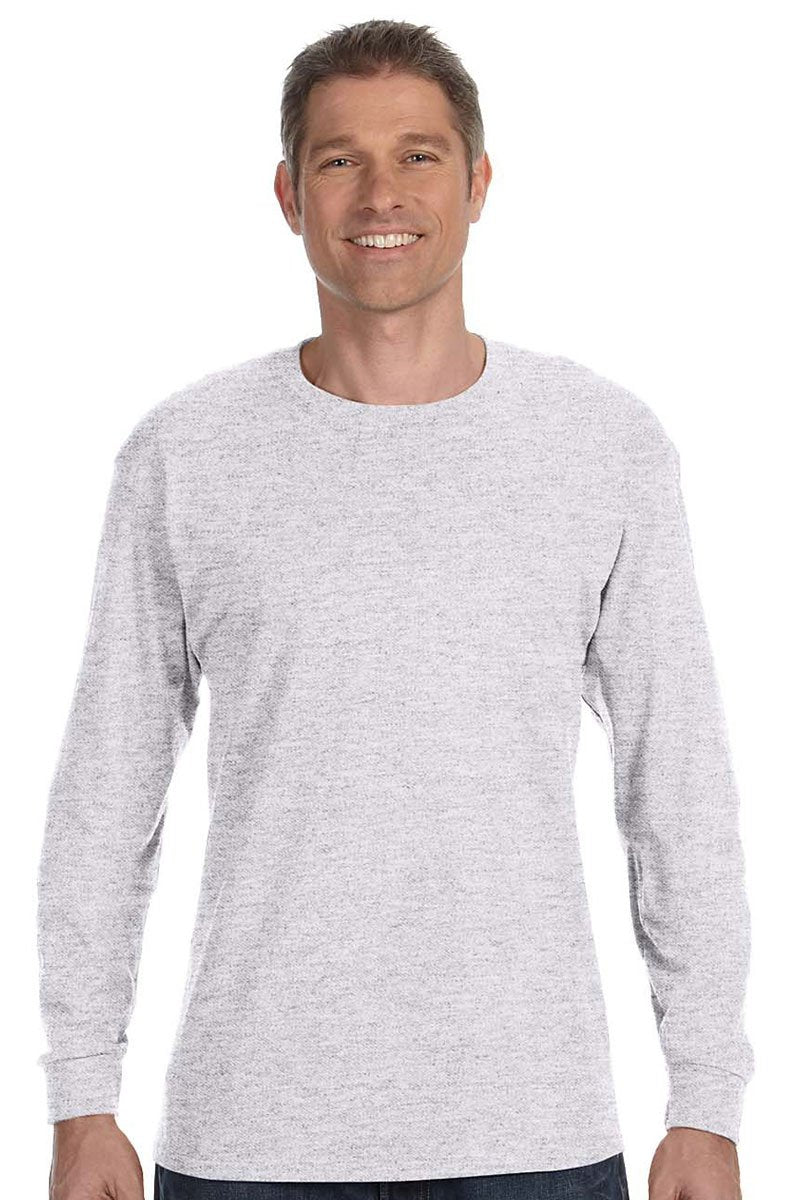 Hanes – Tagless? Herren Langarm T-Shirt – Bestseller. Asche S, Asche S