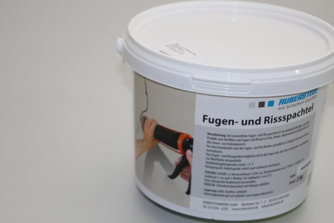 Ruberstein Fugen- und Rissspachtel steingrau, 2 kg gebrauchsfertig im Eimer