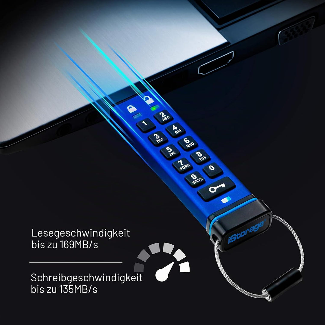 iStorage datAshur PRO 4 GB | Verschlüsselter USB-Speicherstick | Zertifiziert nach FIPS 140-2 Level