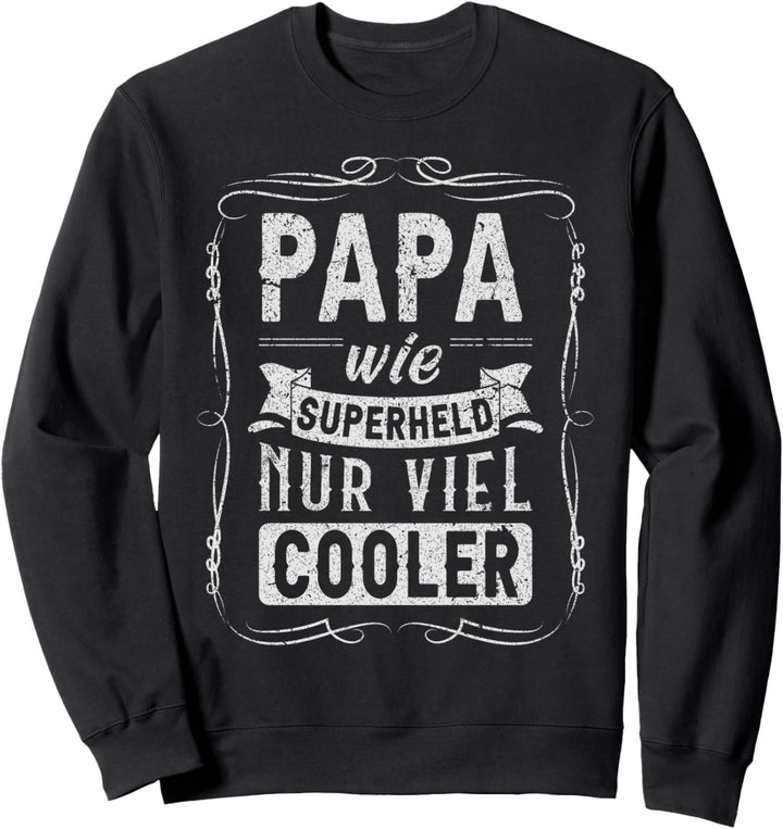 Papa Spruch, Superheld, Vintage-Look, Vatertag Sweatshirt
