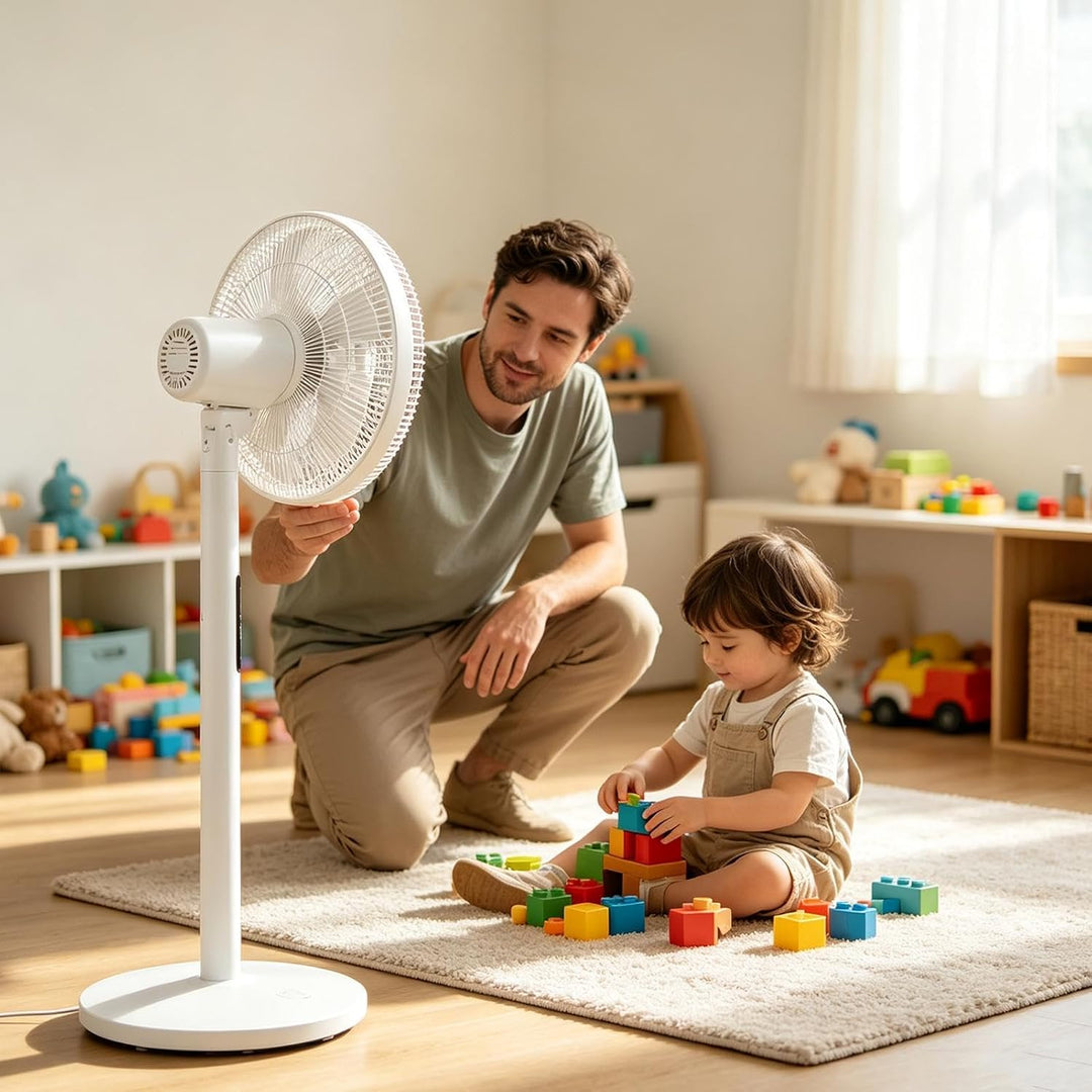 Standventilator Leise 8 Geschwindigkeiten, Luftzirkulator 2600g Leicht