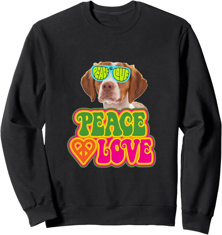 Peace Heart Love Dog Brittany Sweatshirt