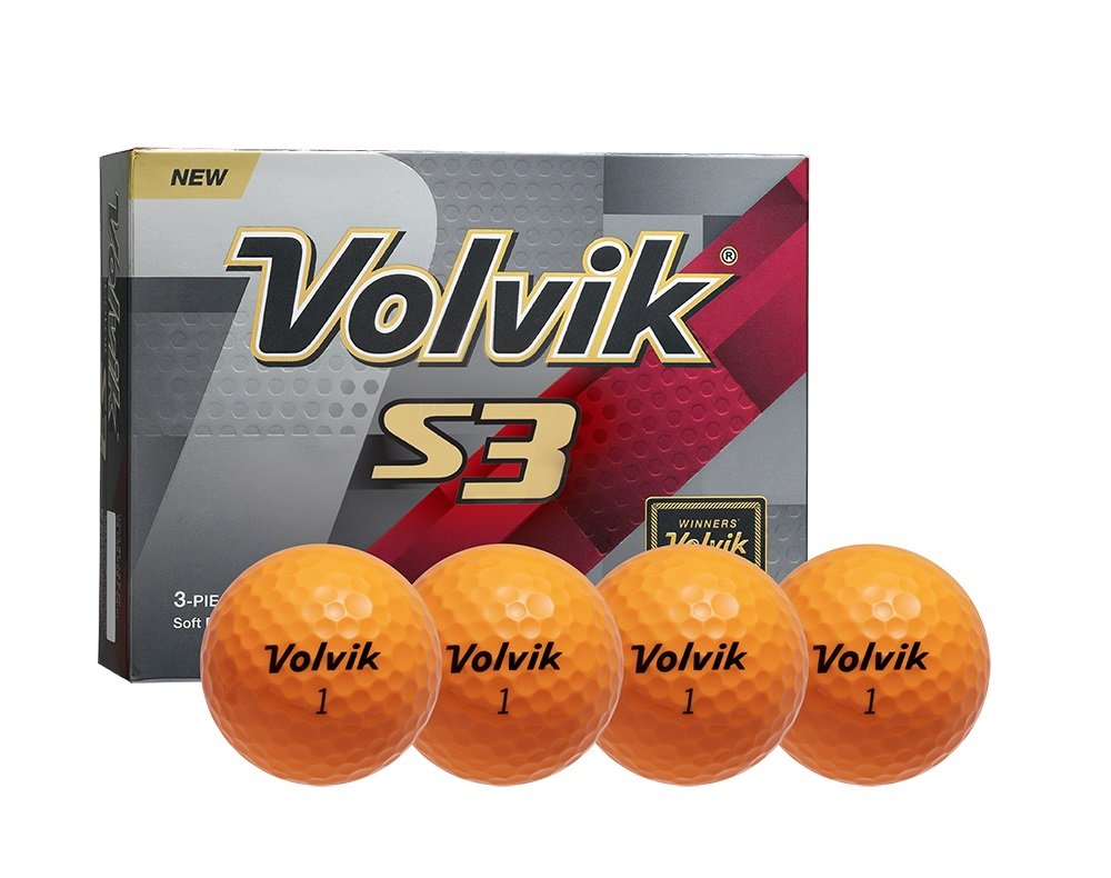 Volvik S3 Golfball 12-A Pack Orange, 12-A Pack Orange