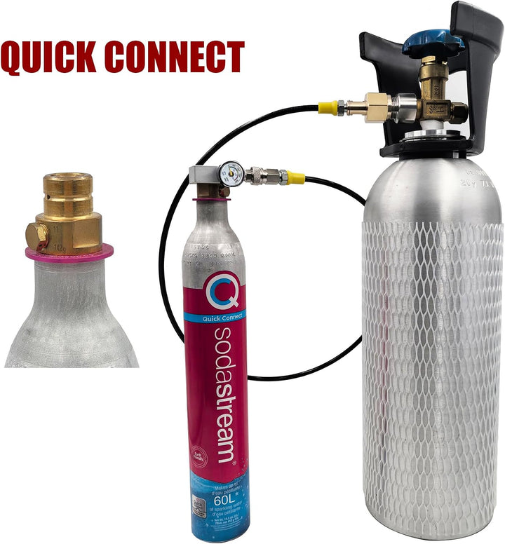 DRYHTEN Quick Connect CO2 Nachfüll-Adapter für rosa Flasche für Terra DUO ART Gaia Sodawasser-Maschi