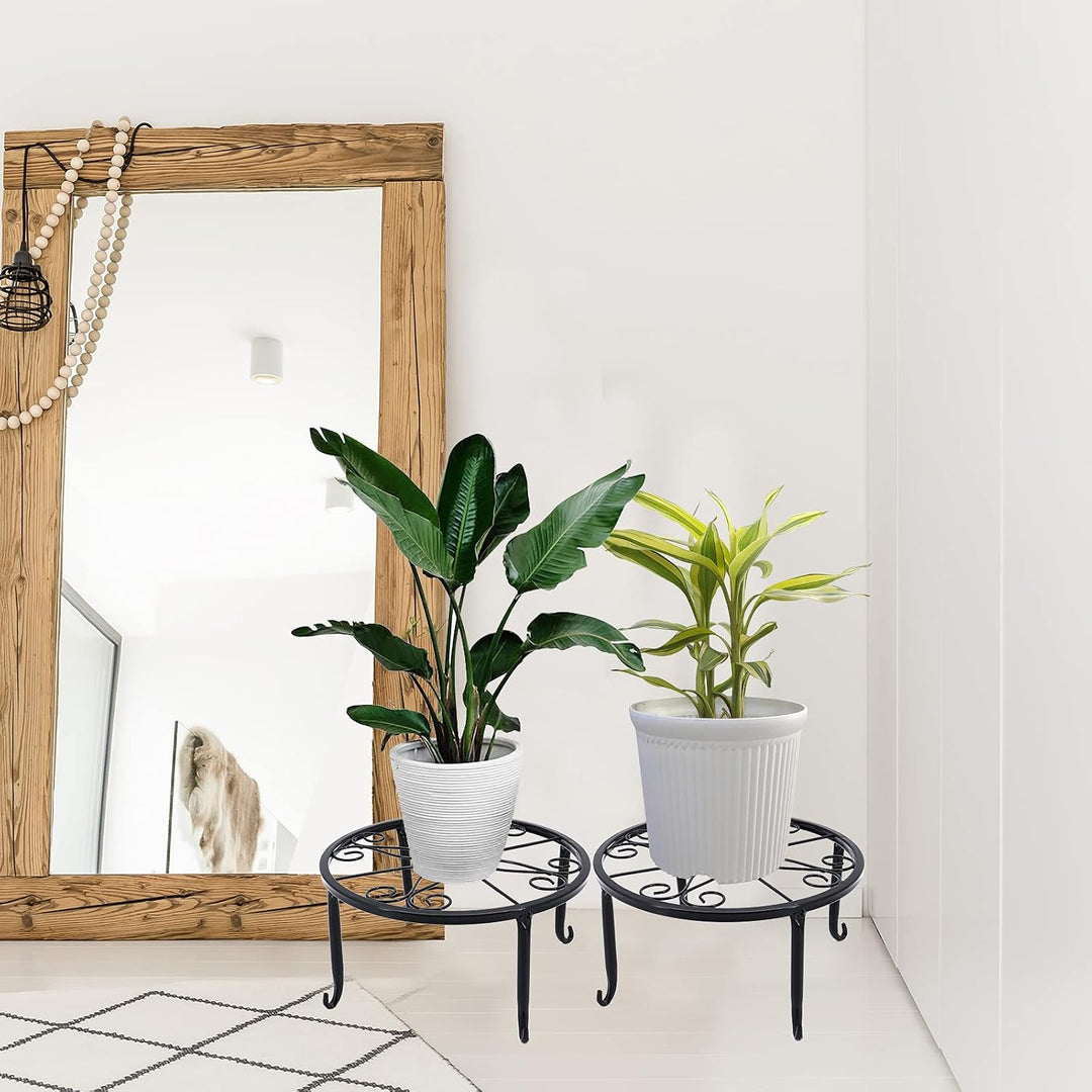Gearific 4 Stück Metall Pflanzenständer, Eisen Pflanzenhalter, Blumentopfständer für Indoor Outdoor