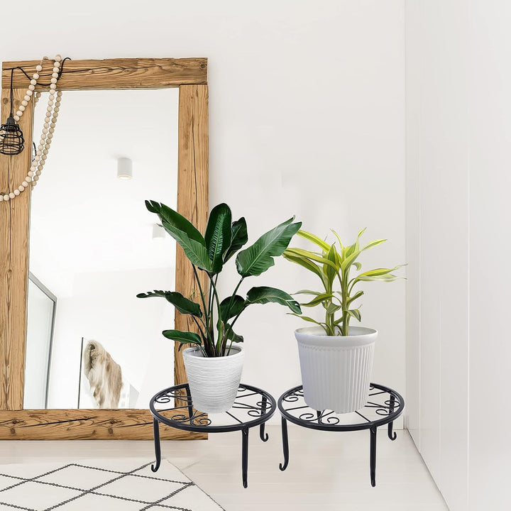 Gearific 4 Stück Metall Pflanzenständer, Eisen Pflanzenhalter, Blumentopfständer für Indoor Outdoor