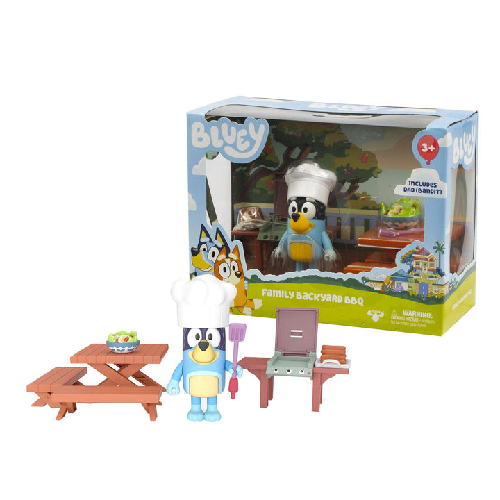 Giochi Preziosi - Bluey-Grillfigur mit Tisch und Bänken für PIC Nick Grill Küche und Hut Koch Als Zu