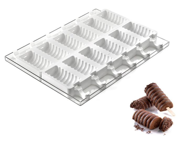 Eiscreme-Set, spiralförmig.