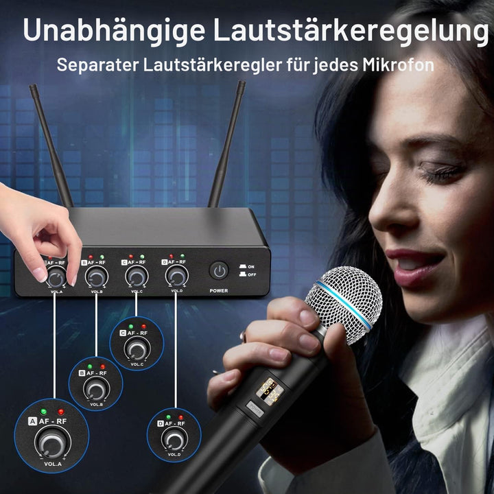 Depusheng R4 funkmikrofon kabellos mikrofon UHF Professionelles dynamisches drahtloses Drahtloses 4