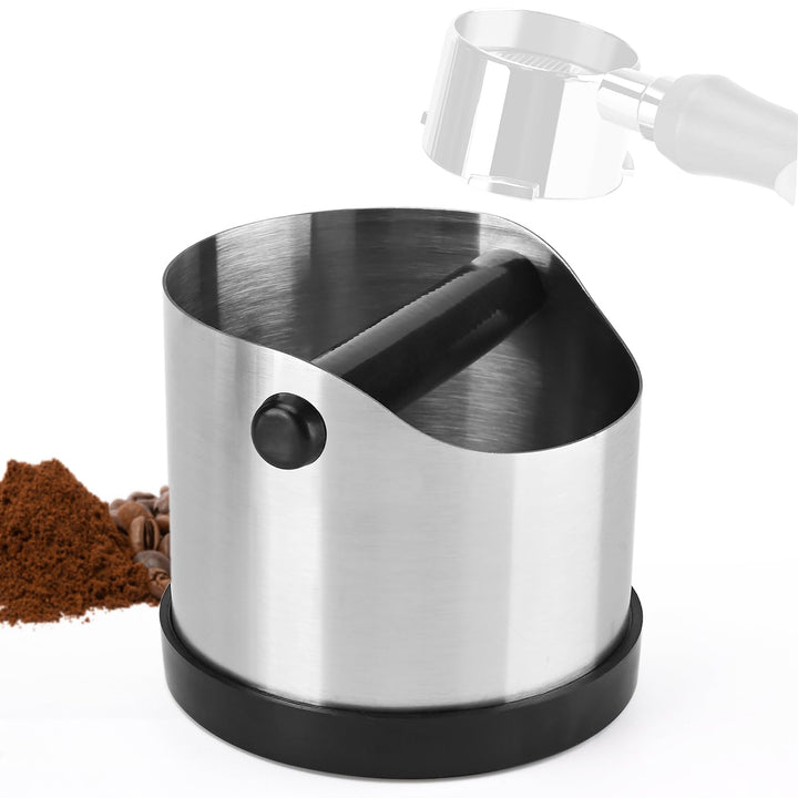 QUELIEN Heavy-Duty Espresso Knock Box - Extra-Large Capacity &amp; Scratch-Resistant Design for Daily Us