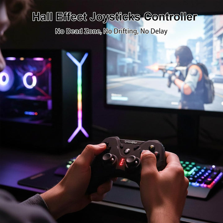 DuLingKer PC Controller Wireless, PS3 Controller PC Gamepad mit Dual Vibration, 2,4G Wireless Gaming