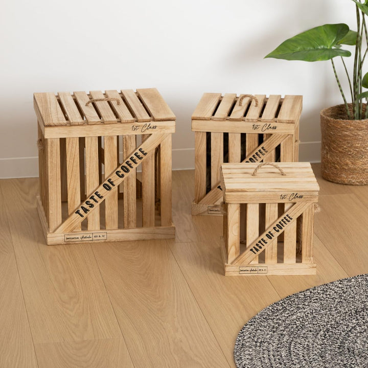 Set aus 3 Boxen "Colonial" - Beige - Atmosphera créateur d&