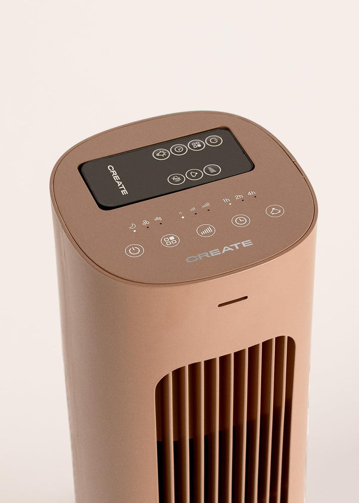 CREATE AIR TOWER Turmventilator, oszillierend, Mokka, programmierbar, 70°-Oszillation, leise, kompak