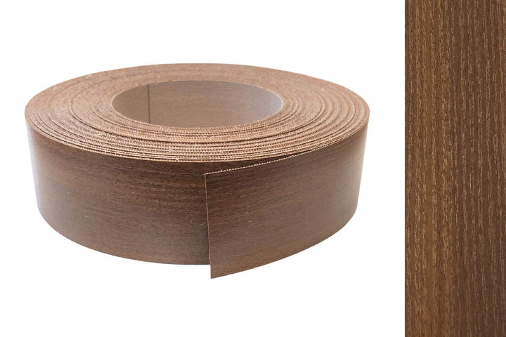 Kantenumleimer Melamin 45mm x 25m mit Schmelzkleber in Nussbaum oder Noce Dekor