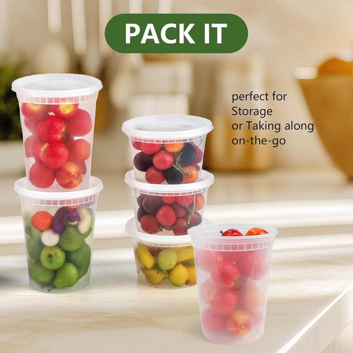 Cozary Vorratsdosen mit Deckel Luftdicht 48 Sets,Frischhaltedosen mit Deckel-12pcs 32Oz, 24pcs16Oz,