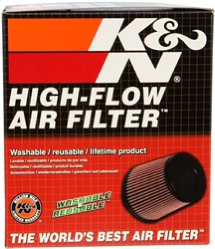 K&amp;N RP-4980 KFZ und Motorrad universeller Luftfilter mit Kohlefaser-Deckel, Rot