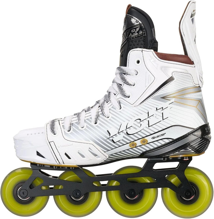 TOUR Rollhockey Schlittschuhe Volt Spitfire (Weiss/Gold, 9.5 = EU 45)