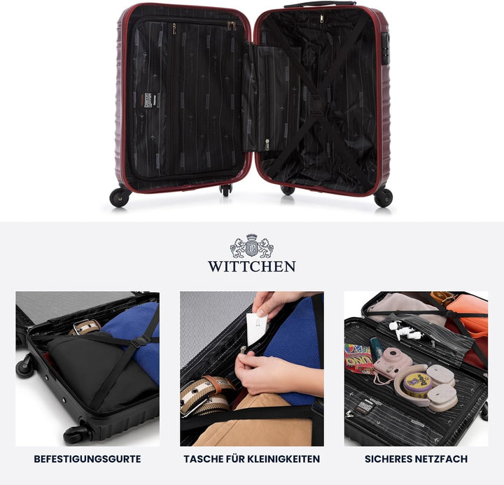 WITTCHEN Reisekoffer 3er Koffer-Set Rollkoffer Trolley Handgepäck Reisekofferset Gepäckset Hartschal