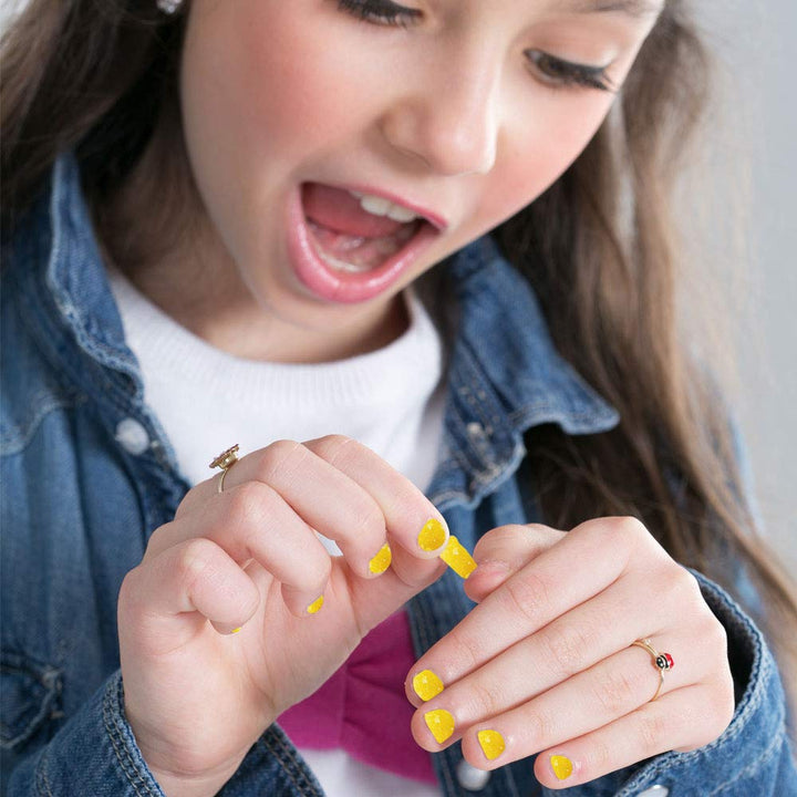 Miss In - Kinder-Nagellack auf Wasserbasishelles, Glitzer, Packung mit 3 Farben Cheeky Bunny, Butter