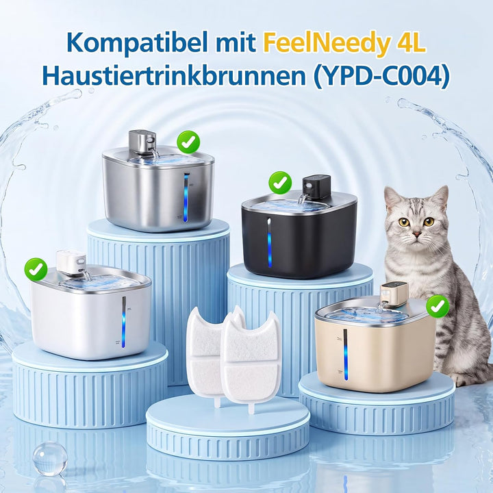 20pcs Katzenbrunnen Filter für FEELNEEDY 4L YPD-C004 Katzenbrunnen Filter