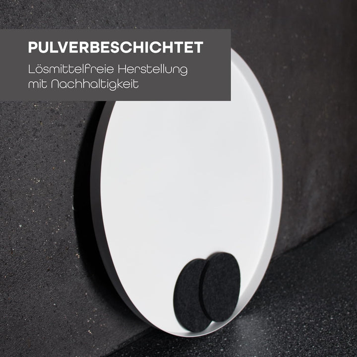 DREIBERG® Deko Tablett | Ø 40 cm | Dekotablett weiss | Dekoteller | Dekotablett rund weiss | inkl. 2