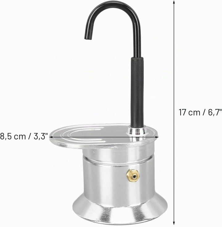 Moka Espressokocher 50 ml Edelstahl 1 Tasse Einrohr