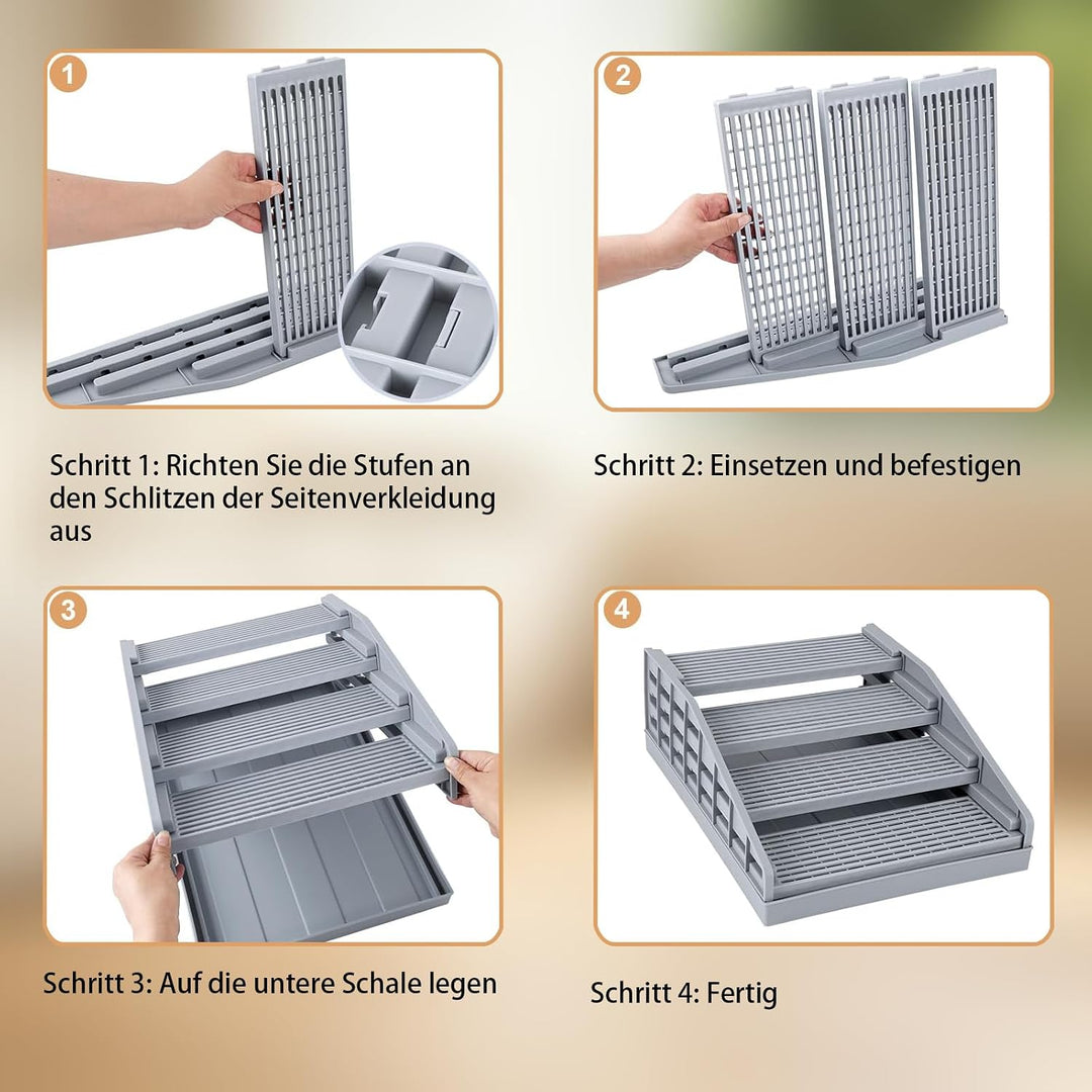 Katzentreppe, rutschfeste Katzentreppe für Katzentoiletten