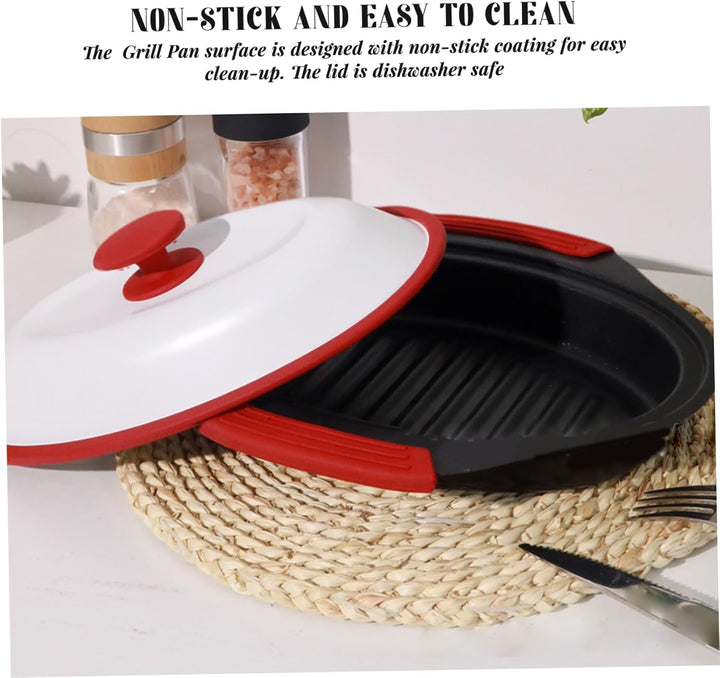 Grillpfanne mit Deckel | Mikrowellen-Grillpfanne, Mikrowellen-Speckkocher mit Abdeckung, Crisper und