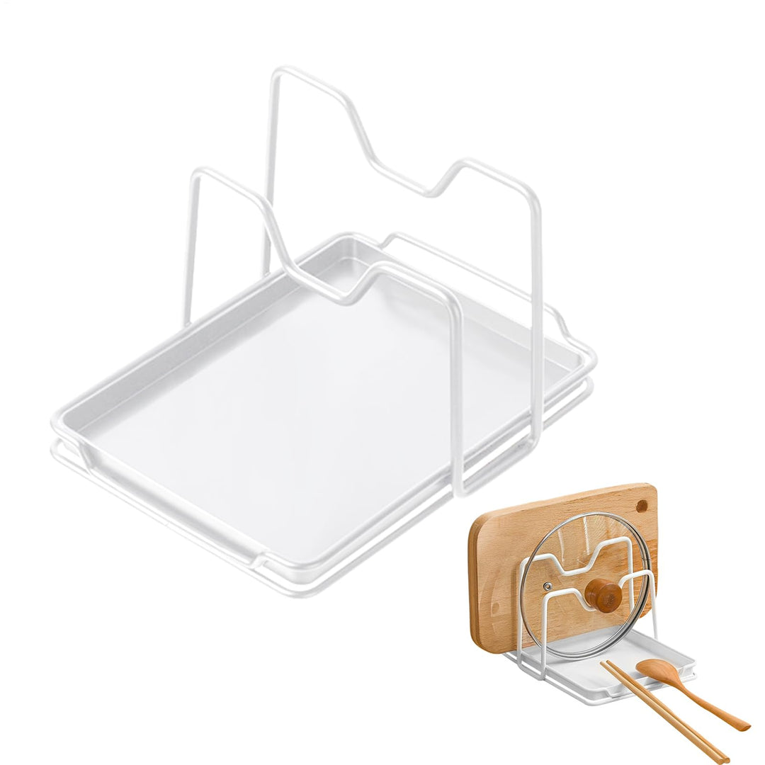 Pot Lid Organizer, Plates Rack Stand, 7.48x6.22x5.12 Inches Rustproof Shelf Holder, Space Saving Kit