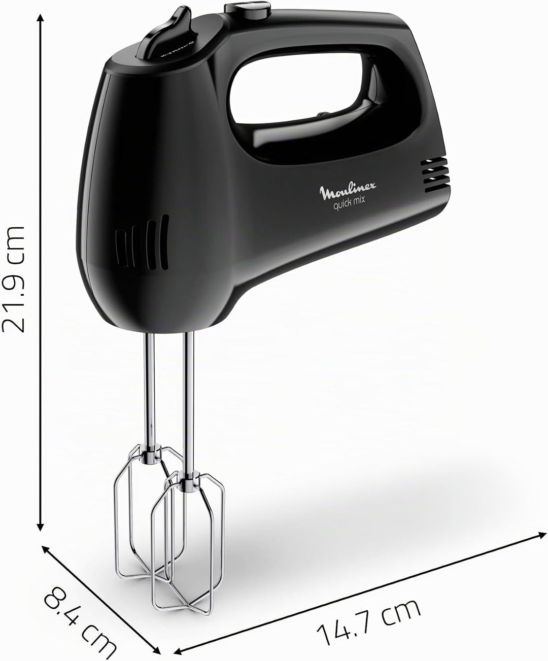 Moulinex Quickmix HM3108 - Handmixer mit 300 W, 5 Geschwindigkeiten, zwei Zubehörteile zum Kneten od