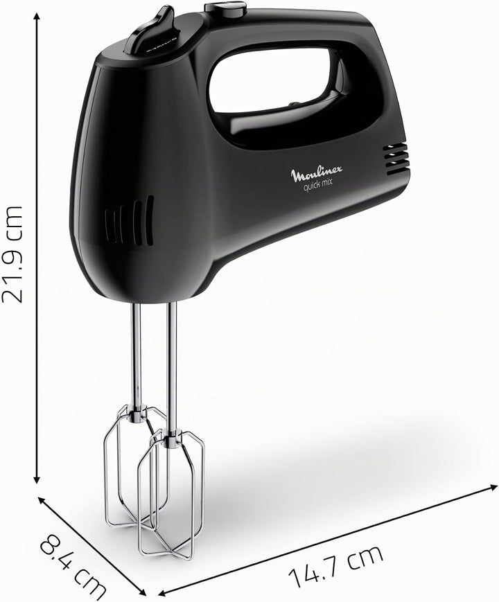 Moulinex Quickmix HM3108 - Handmixer mit 300 W, 5 Geschwindigkeiten, zwei Zubehörteile zum Kneten od