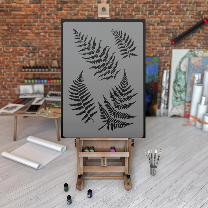 Wiederverwendbare Wandschablone aus Kunststoff // Farnblätter // Muster Schablone Vorlage (65x95cm),
