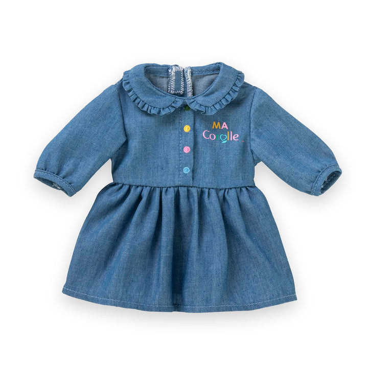 Ma Corolle 9000212860 Denim-Kleid, Langarm, Puppenkleid, 36 cm, ab 3 Jahren