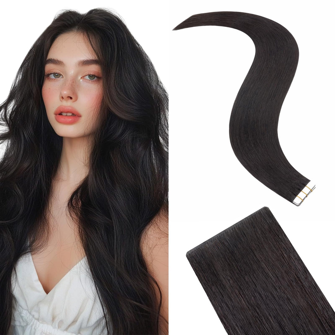 Silk-co unsichtbare Tape Extensions Echthaar 5stk + Klassiche Tape Echthaar 5tsk 20g, Invisible Haar